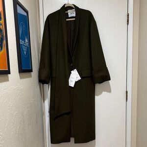 Zara Women’s Olive Green Scarf Coat